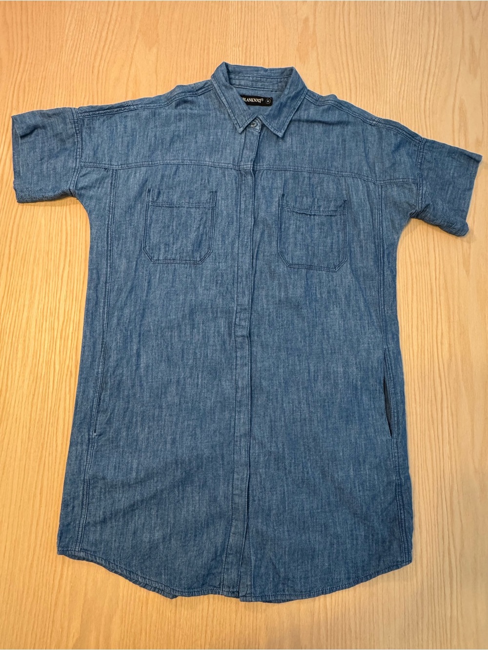 Blank NYC Indigo Short-Sleeve Denim Deess